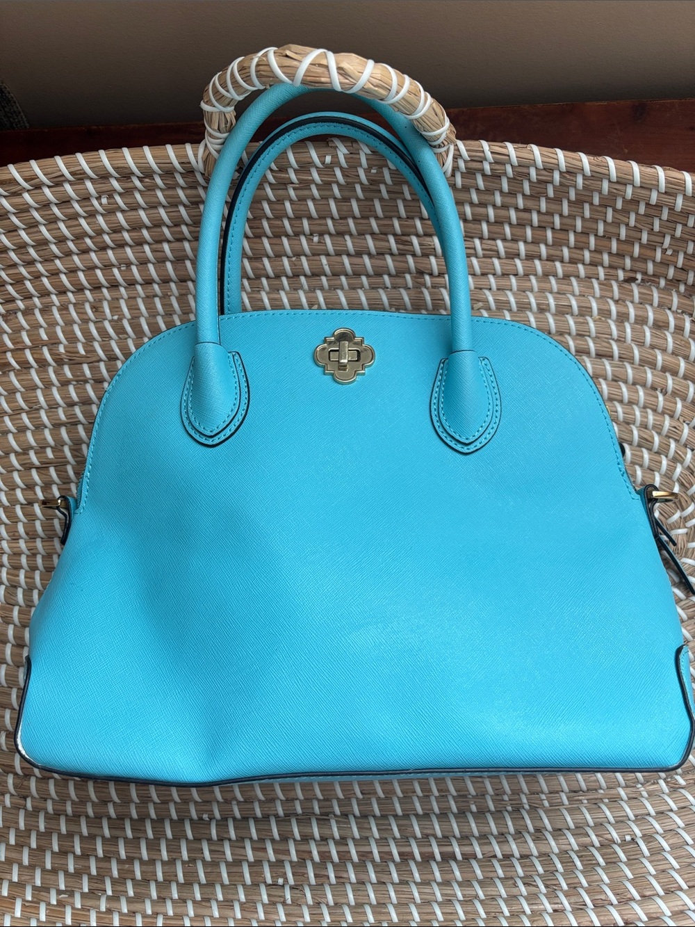Crown & Ivy Turquoise Dome Satchel Handbag